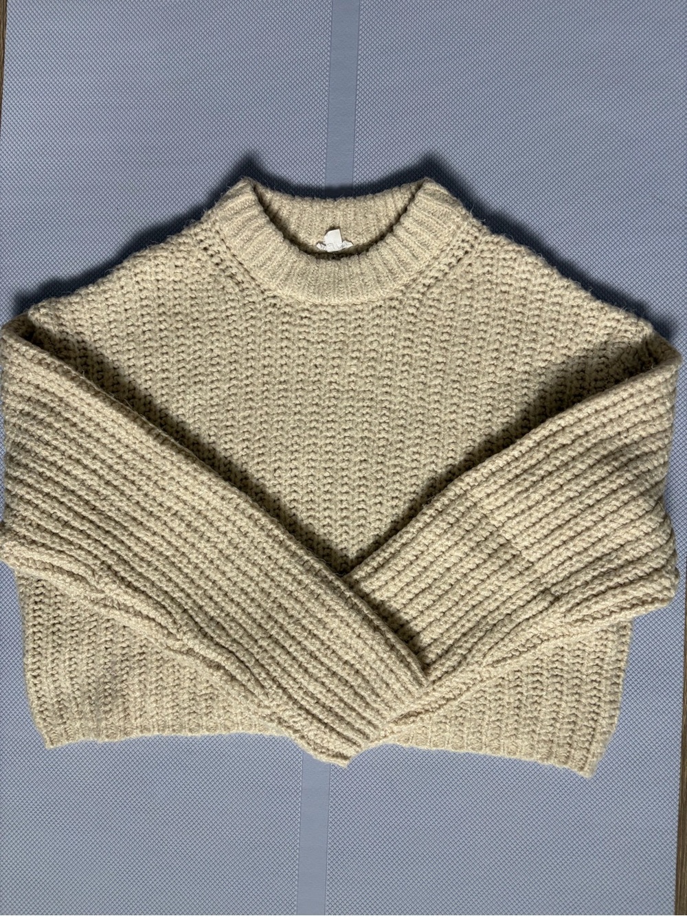 Garage Chunky Crewneck Knit Sweater in Cream